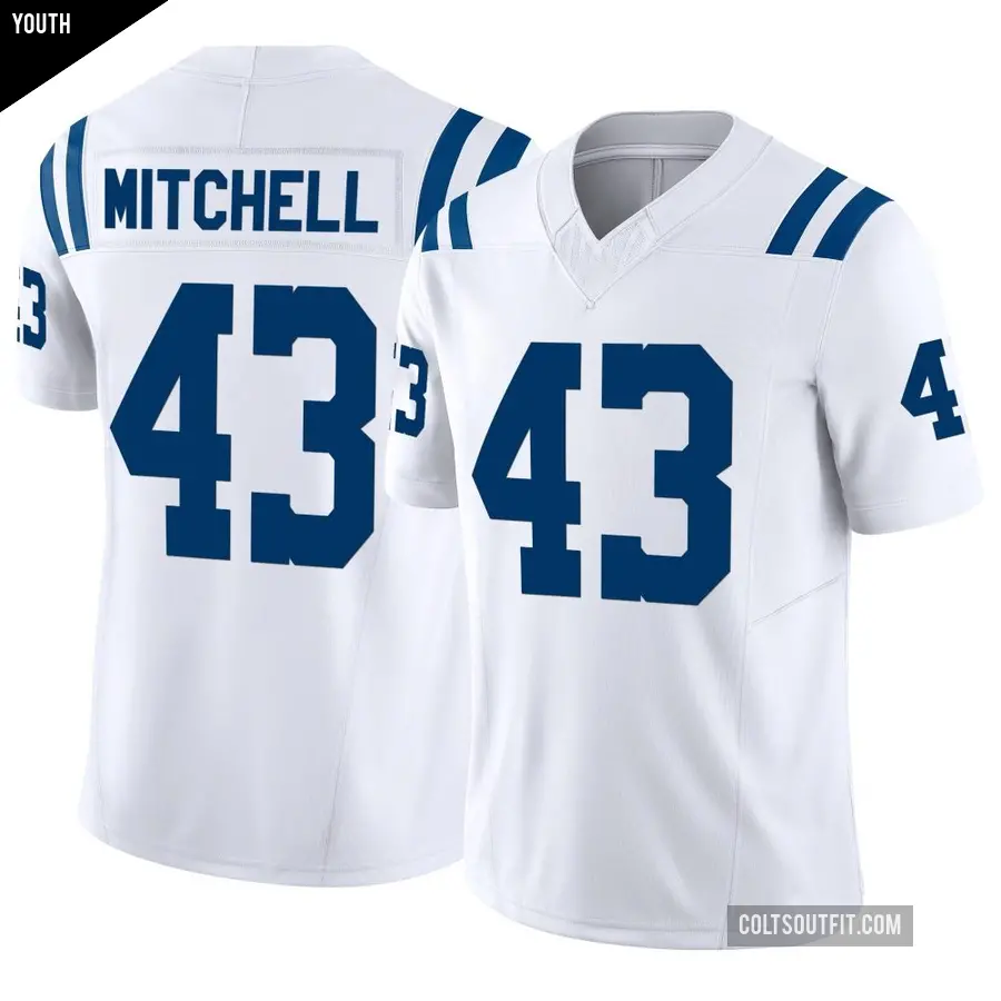 Youth Indianapolis Colts ＃43 Cameron Mitchell White Limited Vapor F.U.S.E. Jersey