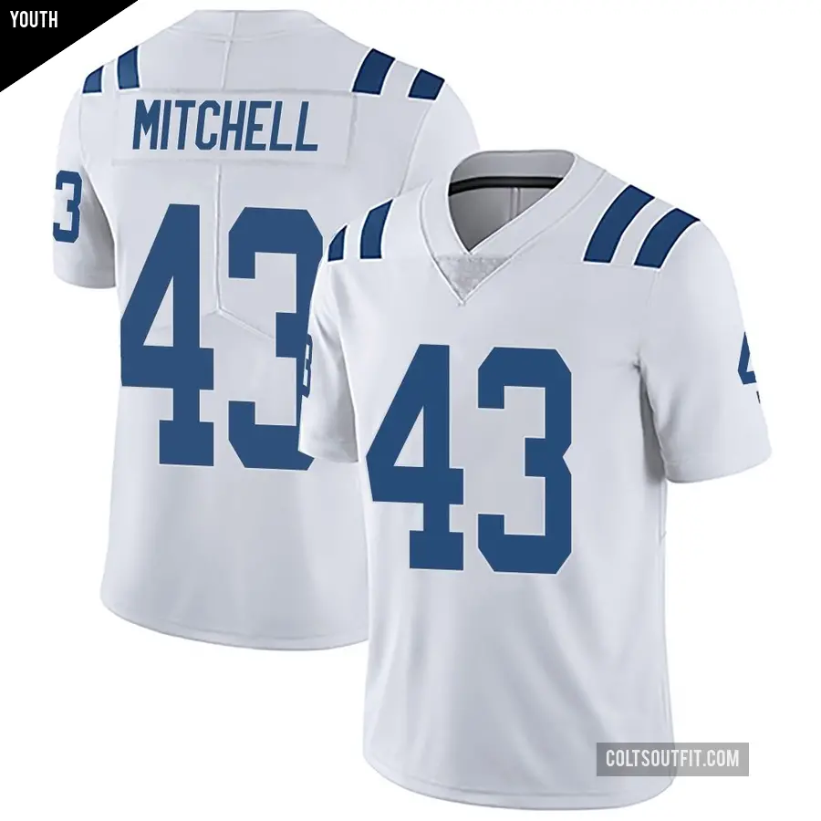 Youth Indianapolis Colts ＃43 Cameron Mitchell White Limited Vapor Untouchable Jersey