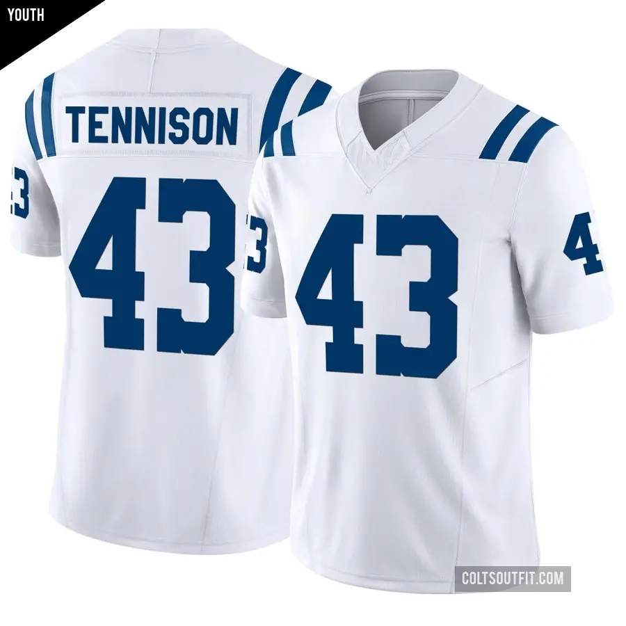 Youth Indianapolis Colts ＃43 Ladarius Tennison White Limited Vapor F.U.S.E. Jersey