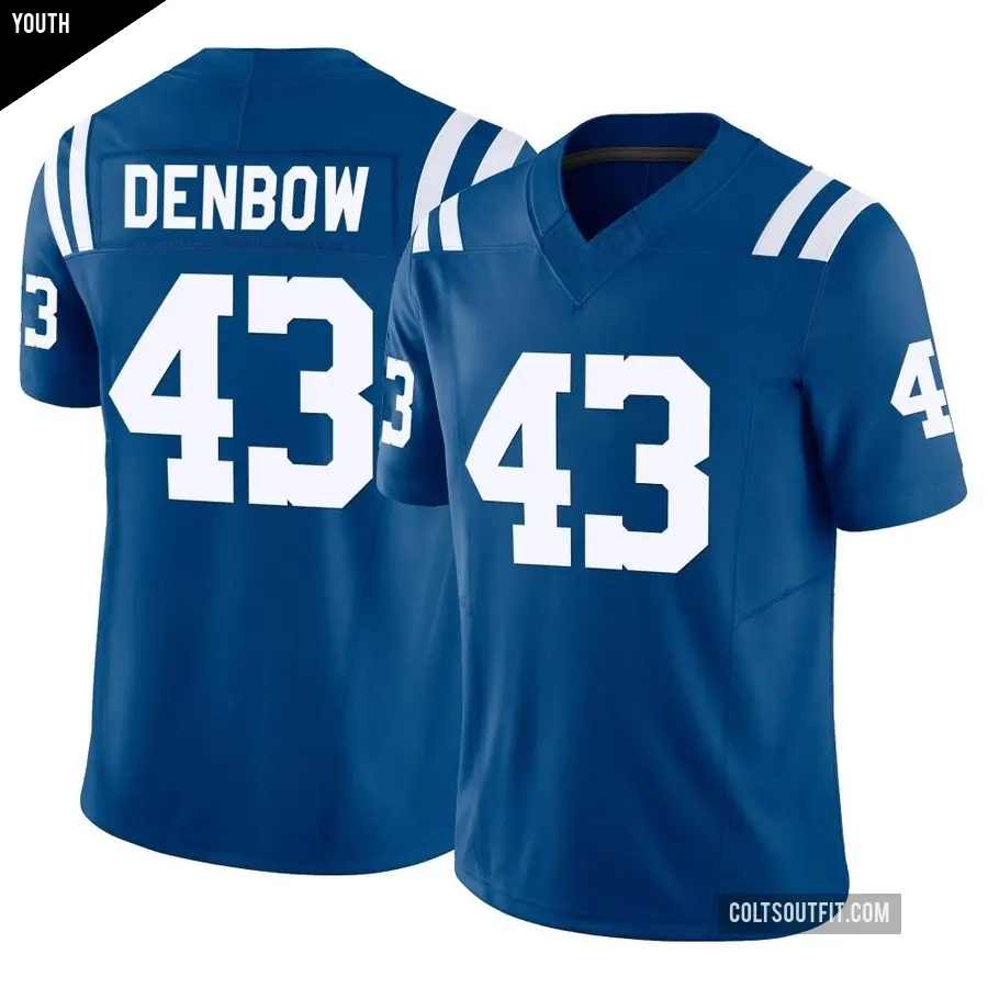 Youth Indianapolis Colts ＃43 Trevor Denbow Royal Limited Vapor F.U.S.E. Jersey