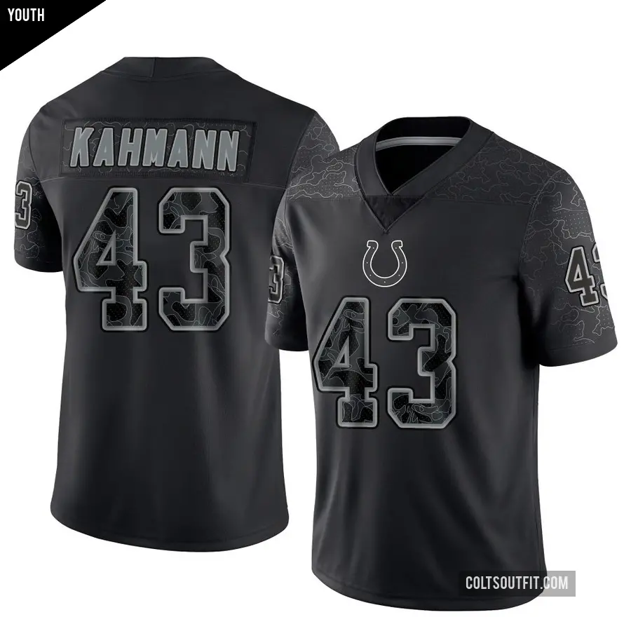 Youth Indianapolis Colts ＃43 Tyler Kahmann Black Limited Reflective Jersey