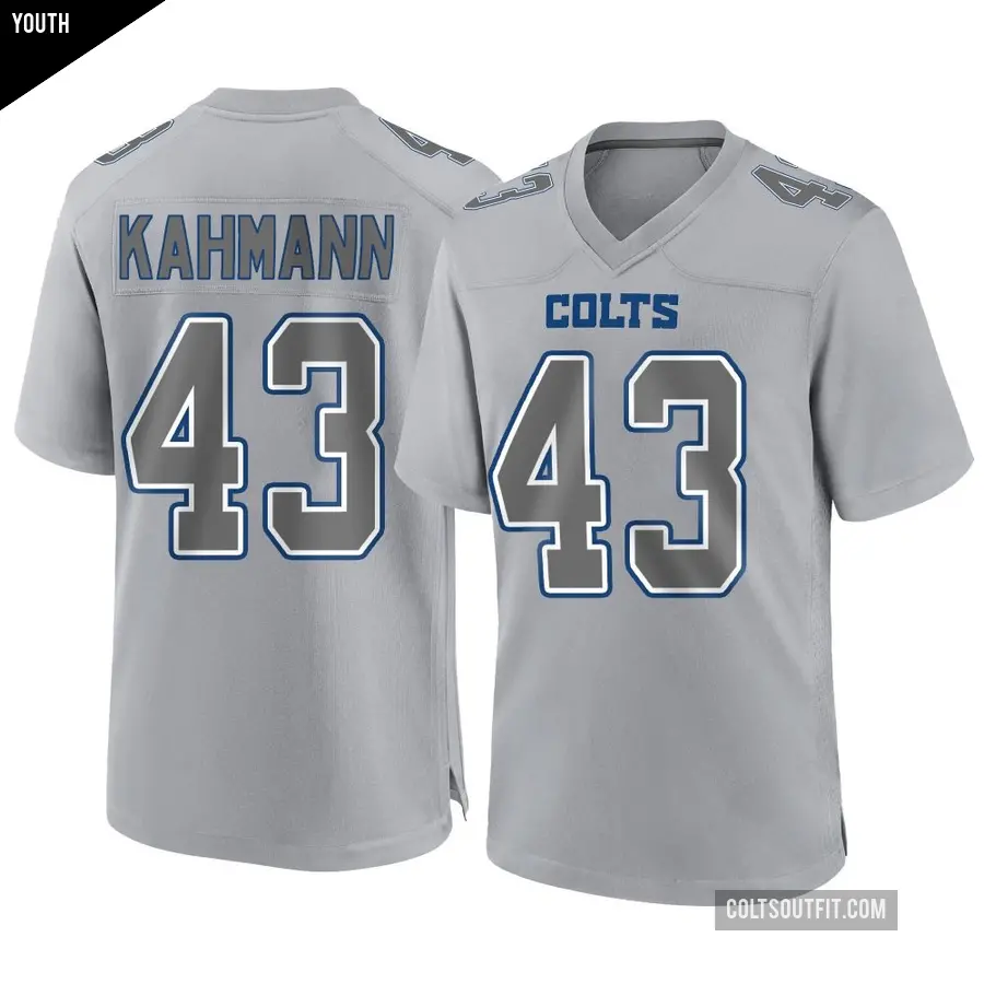 Youth Indianapolis Colts ＃43 Tyler Kahmann Gray Game Atmosphere Fashion Jersey