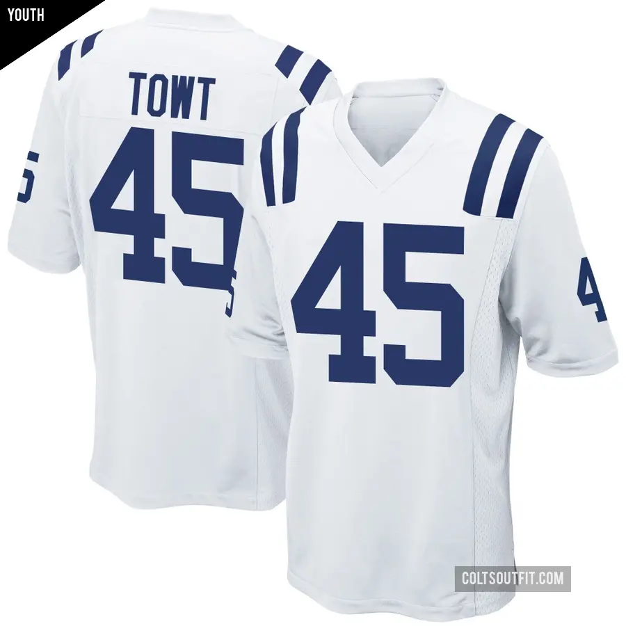 Youth Indianapolis Colts ＃45 Carson Towt White Game Jersey