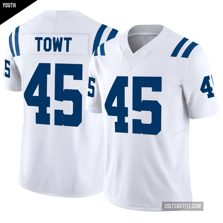 Youth Indianapolis Colts ＃45 Carson Towt White Limited Vapor F.U.S.E. Jersey