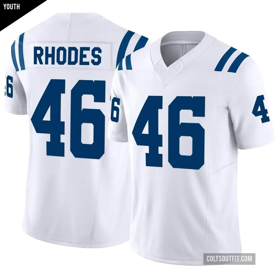 Youth Indianapolis Colts ＃46 Luke Rhodes White Limited Vapor F.U.S.E. Jersey