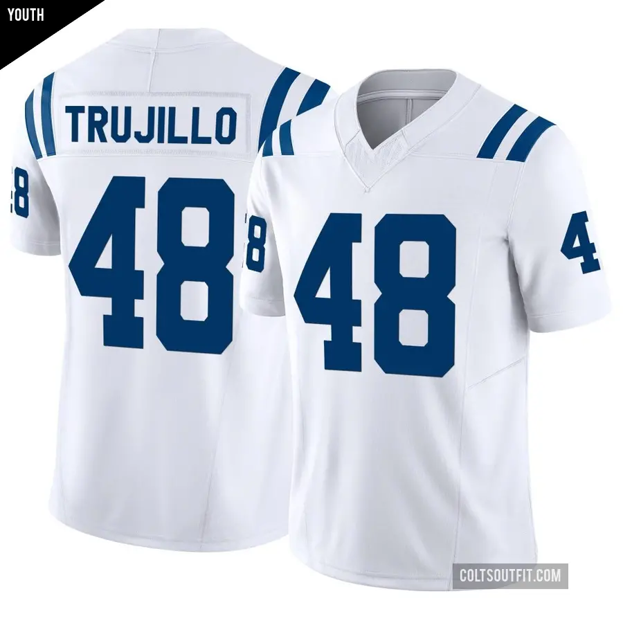 Youth Indianapolis Colts ＃48 Maddux Trujillo White Limited Vapor F.U.S.E. Jersey