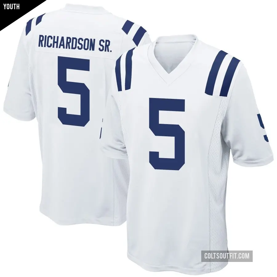 Youth Indianapolis Colts ＃5 Anthony Richardson Sr. White Game Jersey
