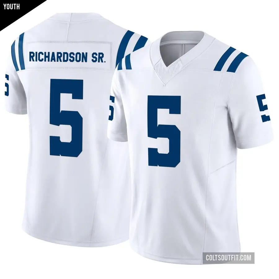 Youth Indianapolis Colts ＃5 Anthony Richardson Sr. White Limited Vapor F.U.S.E. Jersey