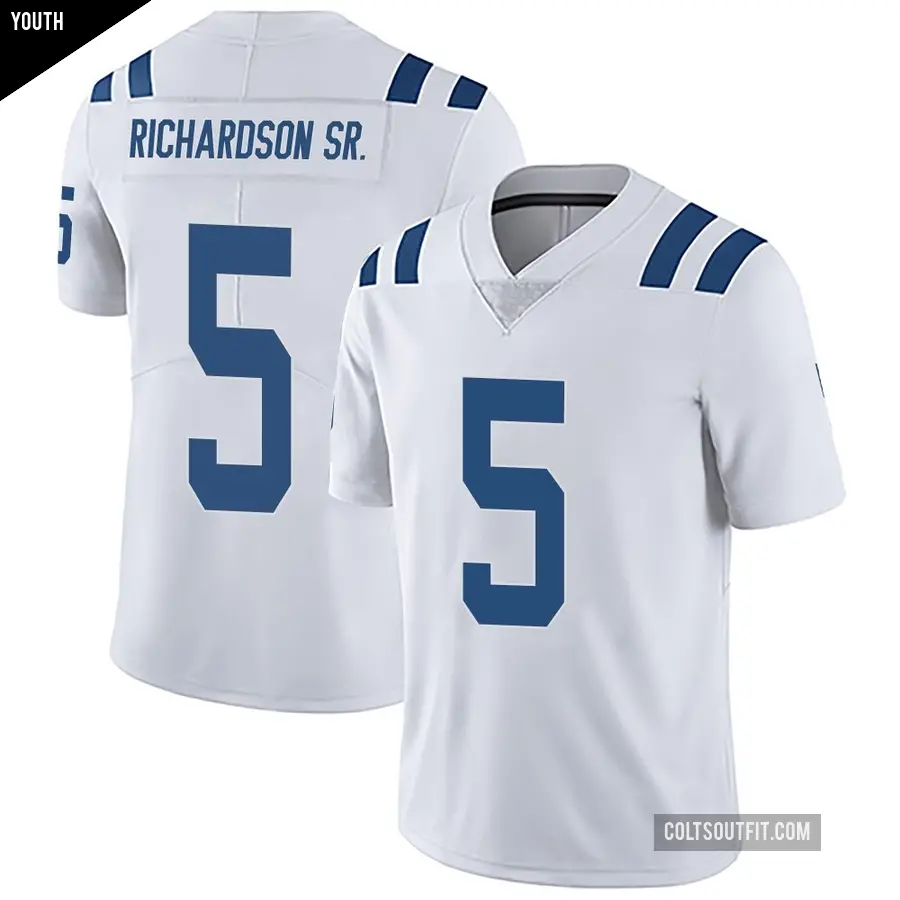Youth Indianapolis Colts ＃5 Anthony Richardson Sr. White Limited Vapor Untouchable Jersey