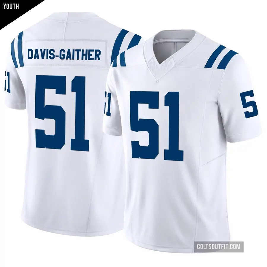 Youth Indianapolis Colts ＃51 Akeem Davis-Gaither White Limited Vapor F.U.S.E. Jersey