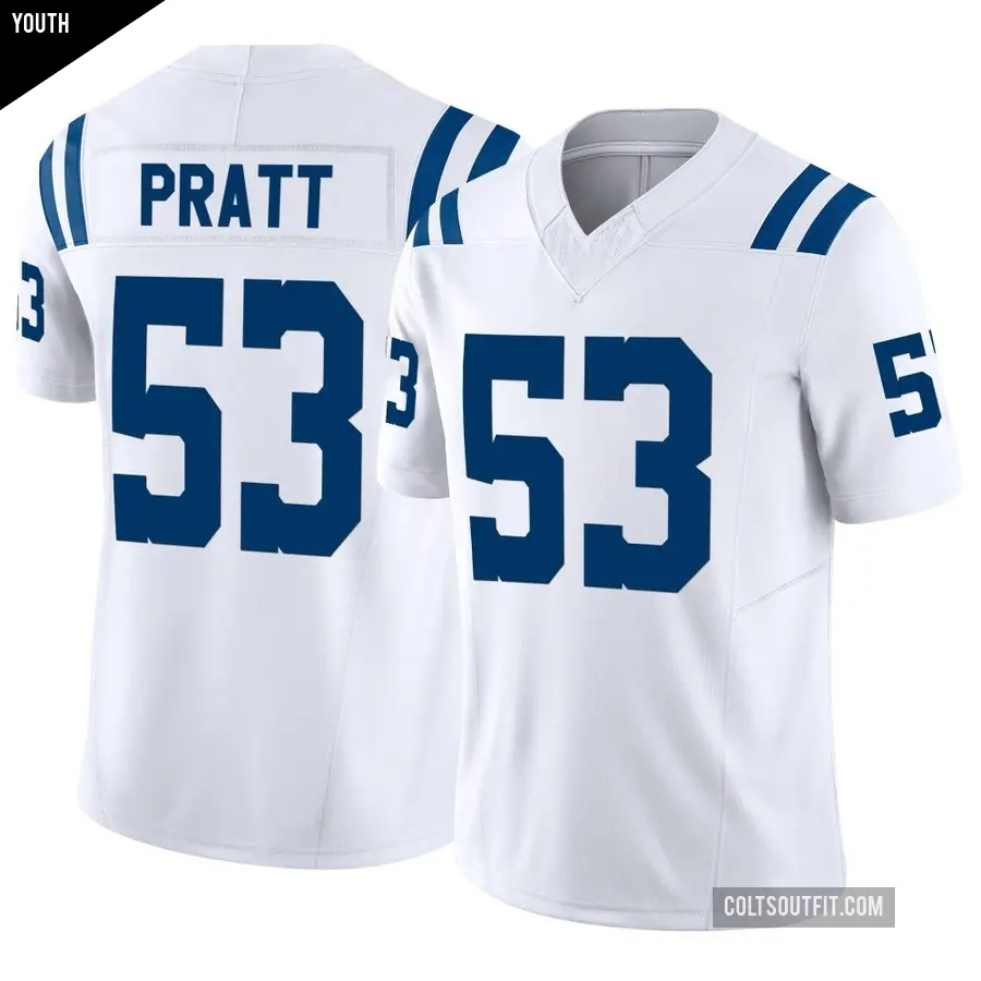 Youth Indianapolis Colts ＃53 Germaine Pratt White Limited Vapor F.U.S.E. Jersey
