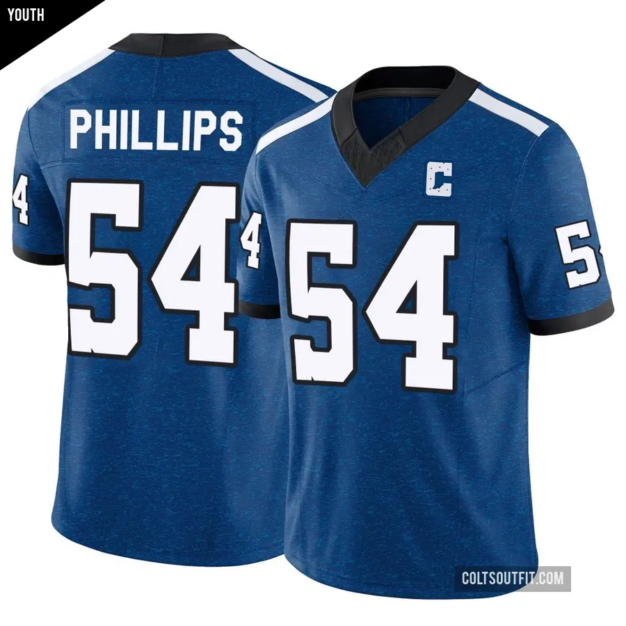 Youth Indianapolis Colts ＃54 Jacob Phillips Royal Limited Indiana Nights Alternate Vapor F.U.S.E. Jersey
