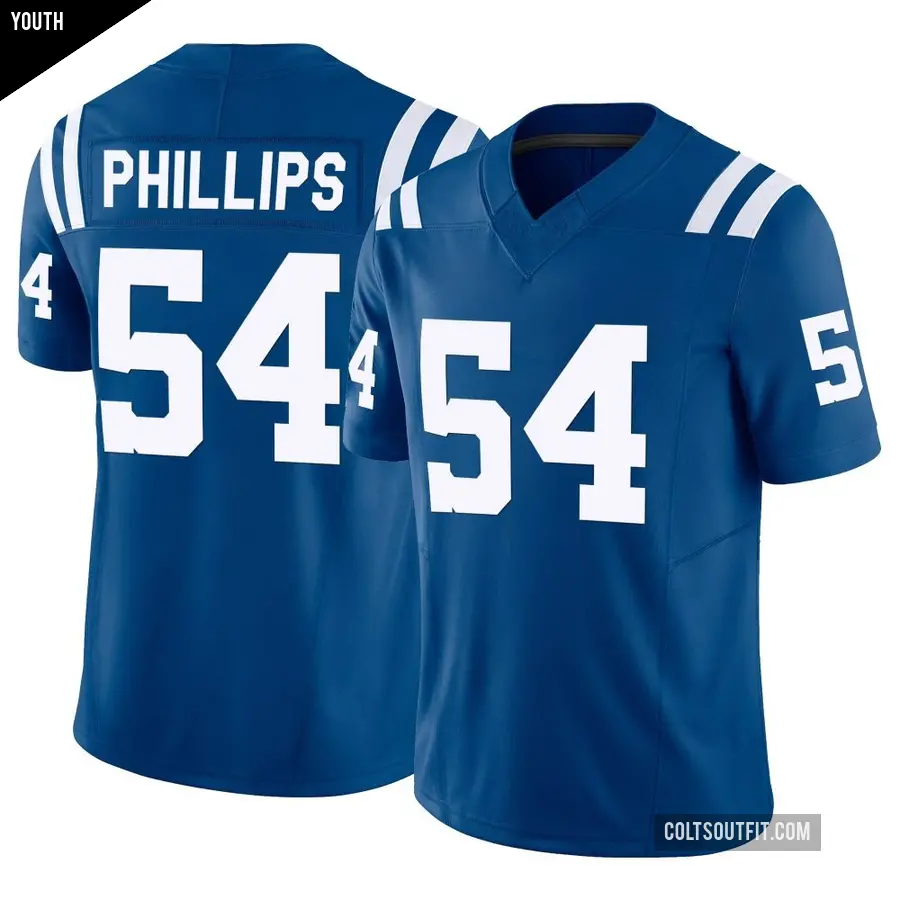 Youth Indianapolis Colts ＃54 Jacob Phillips Royal Limited Vapor F.U.S.E. Jersey