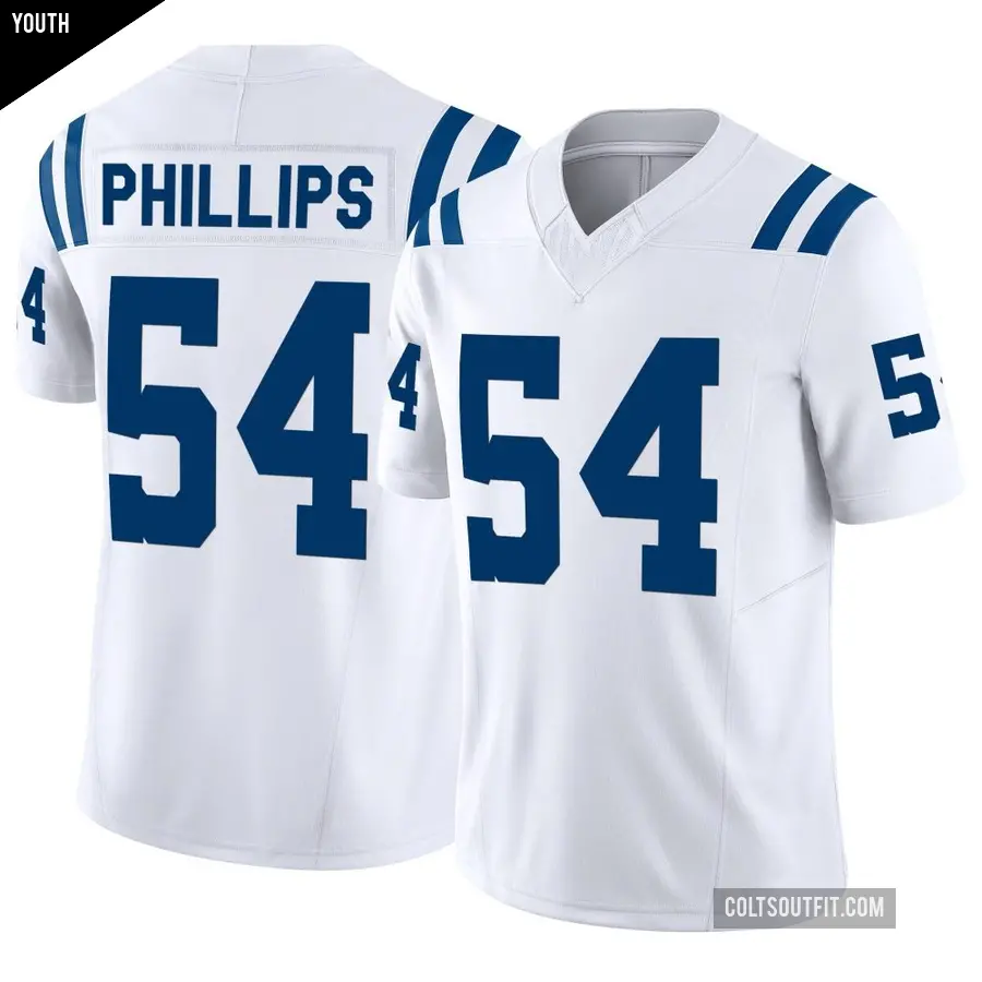 Youth Indianapolis Colts ＃54 Jacob Phillips White Limited Vapor F.U.S.E. Jersey
