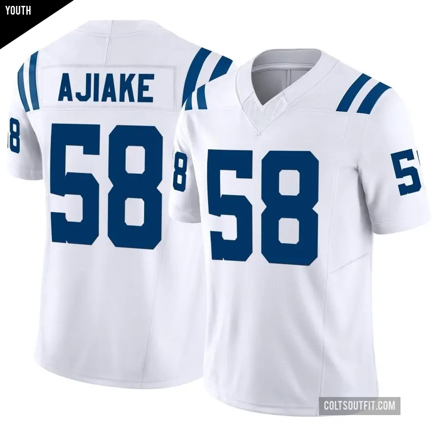 Youth Indianapolis Colts ＃58 Austin Ajiake White Limited Vapor F.U.S.E. Jersey
