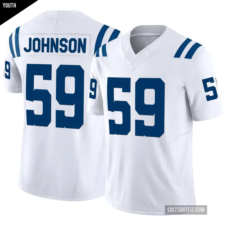 Youth Indianapolis Colts ＃59 Buddy Johnson White Limited Vapor F.U.S.E. Jersey