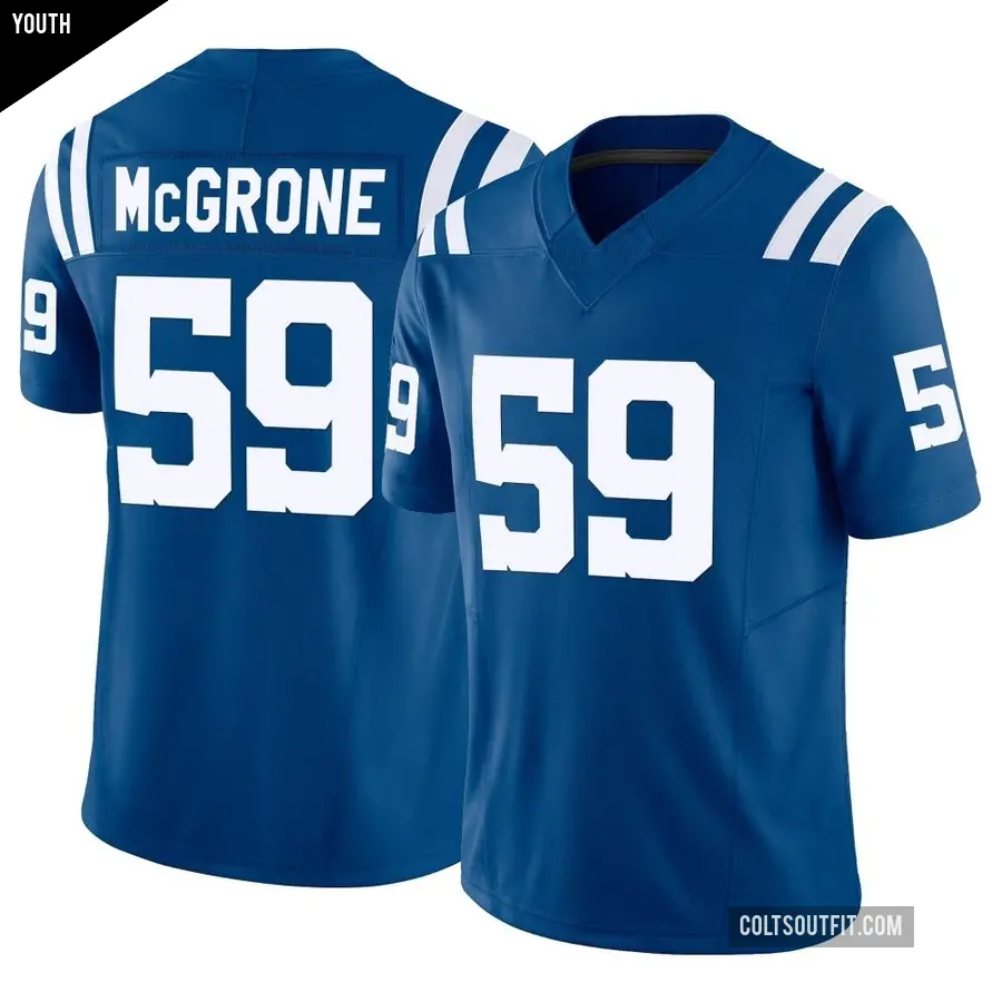 Youth Indianapolis Colts ＃59 Cameron McGrone Royal Limited Vapor F.U.S.E. Jersey