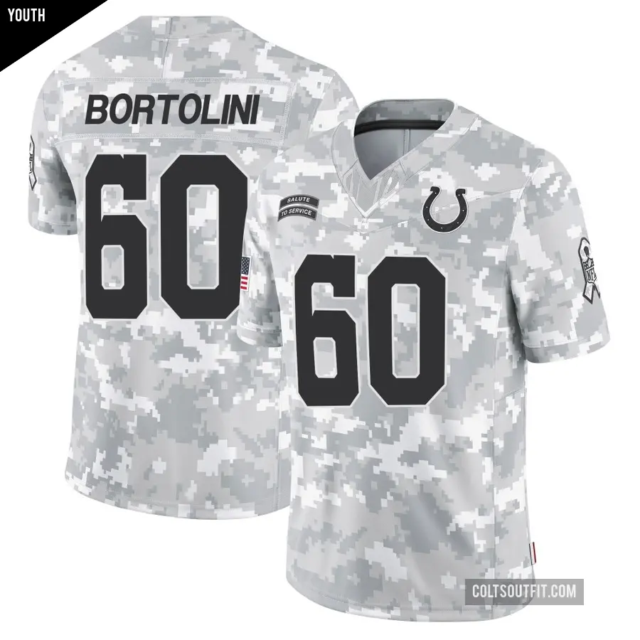 Youth Indianapolis Colts ＃60 Tanor Bortolini Arctic Camo Limited 2024 Salute to Service Jersey