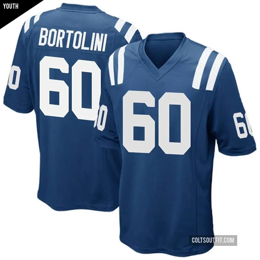 Youth Indianapolis Colts ＃60 Tanor Bortolini Royal Blue Game Team Color Jersey