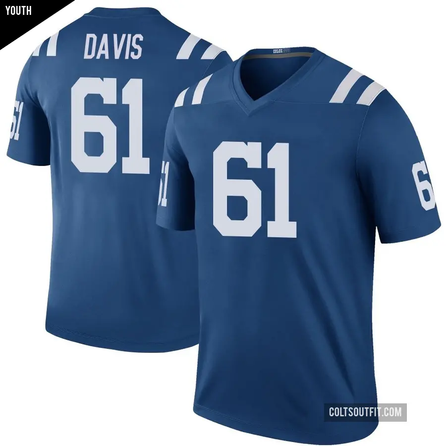 Youth Indianapolis Colts ＃61 Devonta Davis Royal Legend Color Rush Jersey