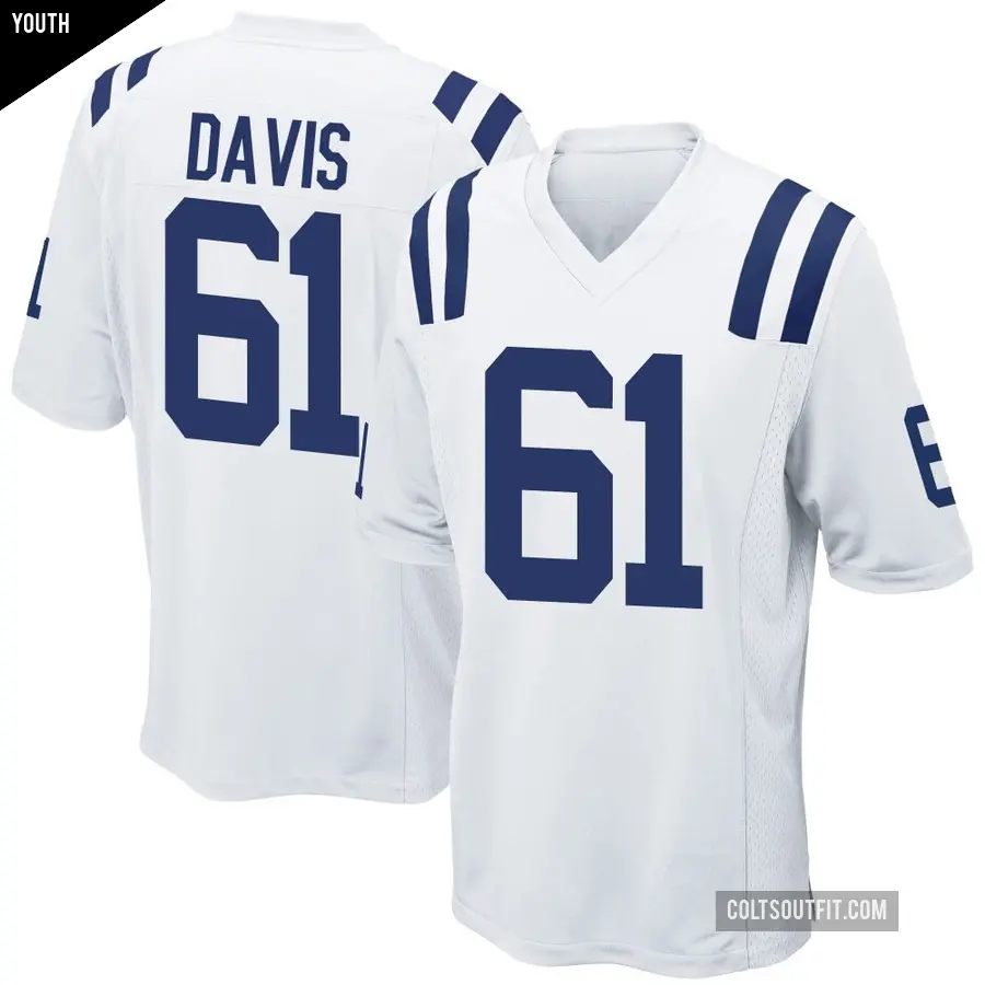 Youth Indianapolis Colts ＃61 Devonta Davis White Game Jersey