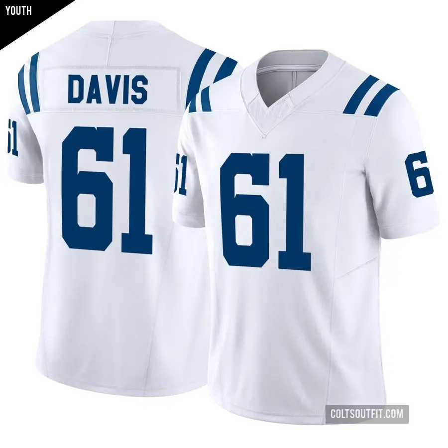 Youth Indianapolis Colts ＃61 Devonta Davis White Limited Vapor F.U.S.E. Jersey