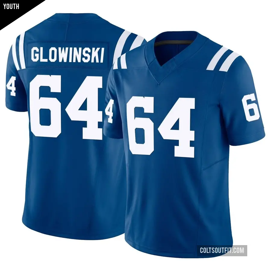 Youth Indianapolis Colts ＃64 Mark Glowinski Royal Limited Vapor F.U.S.E. Jersey
