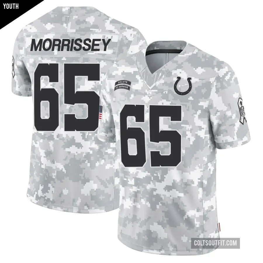 Youth Indianapolis Colts ＃65 Jimmy Morrissey Arctic Camo Limited 2024 Salute to Service Jersey