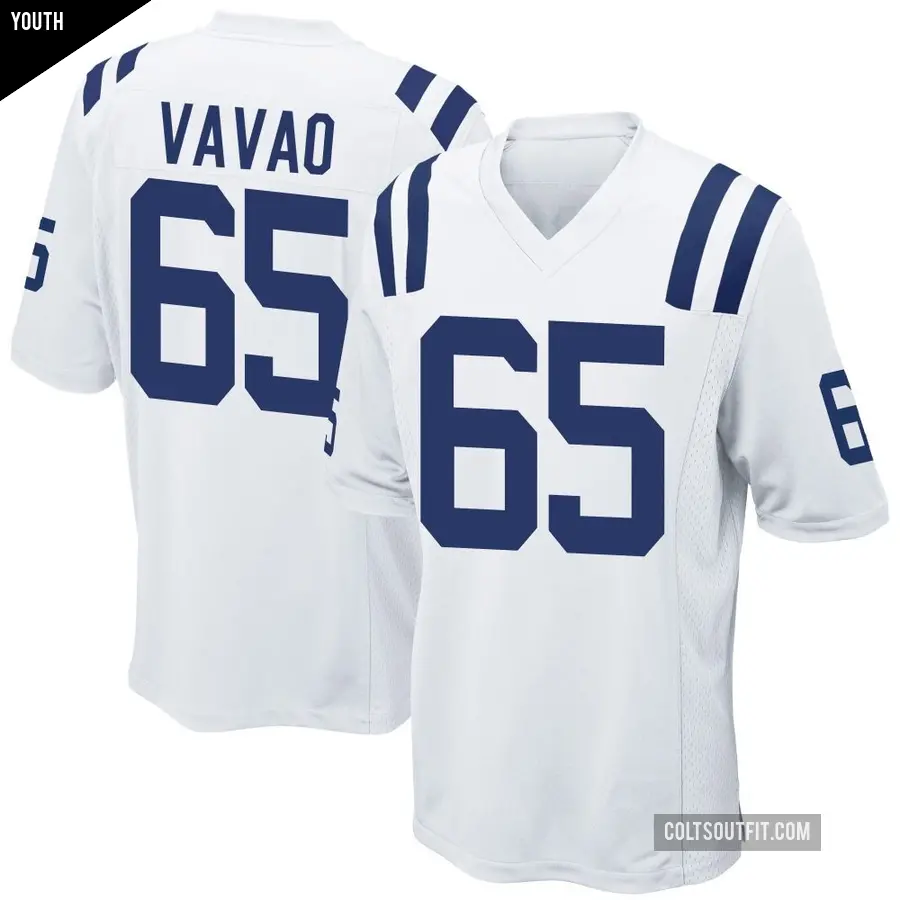 Youth Indianapolis Colts ＃65 Mose Vavao White Game Jersey