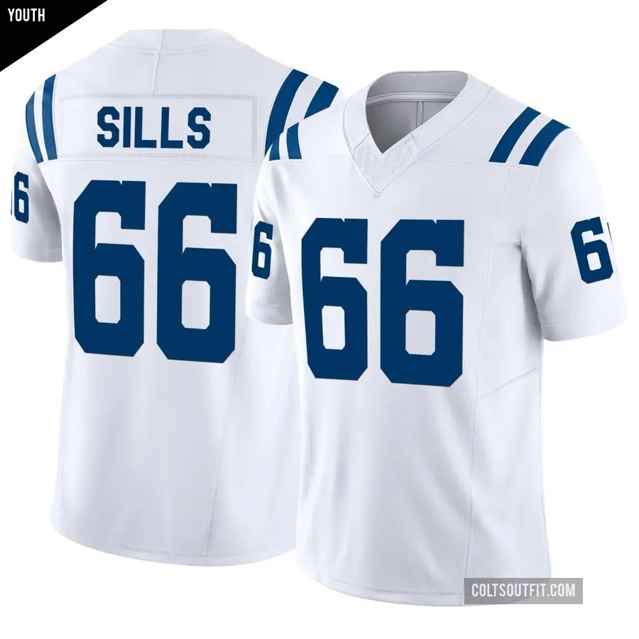 Youth Indianapolis Colts ＃66 Josh Sills White Limited Vapor F.U.S.E. Jersey