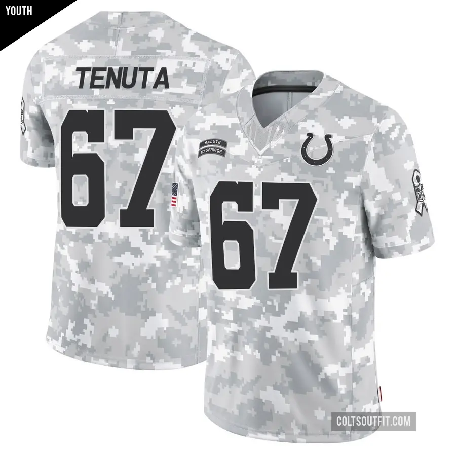 Youth Indianapolis Colts ＃67 Luke Tenuta Arctic Camo Limited 2024 Salute to Service Jersey
