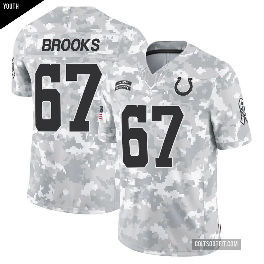 Youth Indianapolis Colts ＃67 Mason Brooks Arctic Camo Limited 2024 Salute to Service Jersey