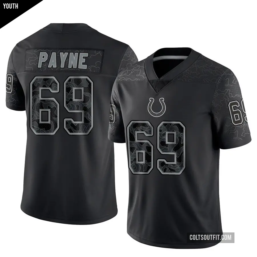 Youth Indianapolis Colts ＃69 Pheldarius Payne Black Limited Reflective Jersey