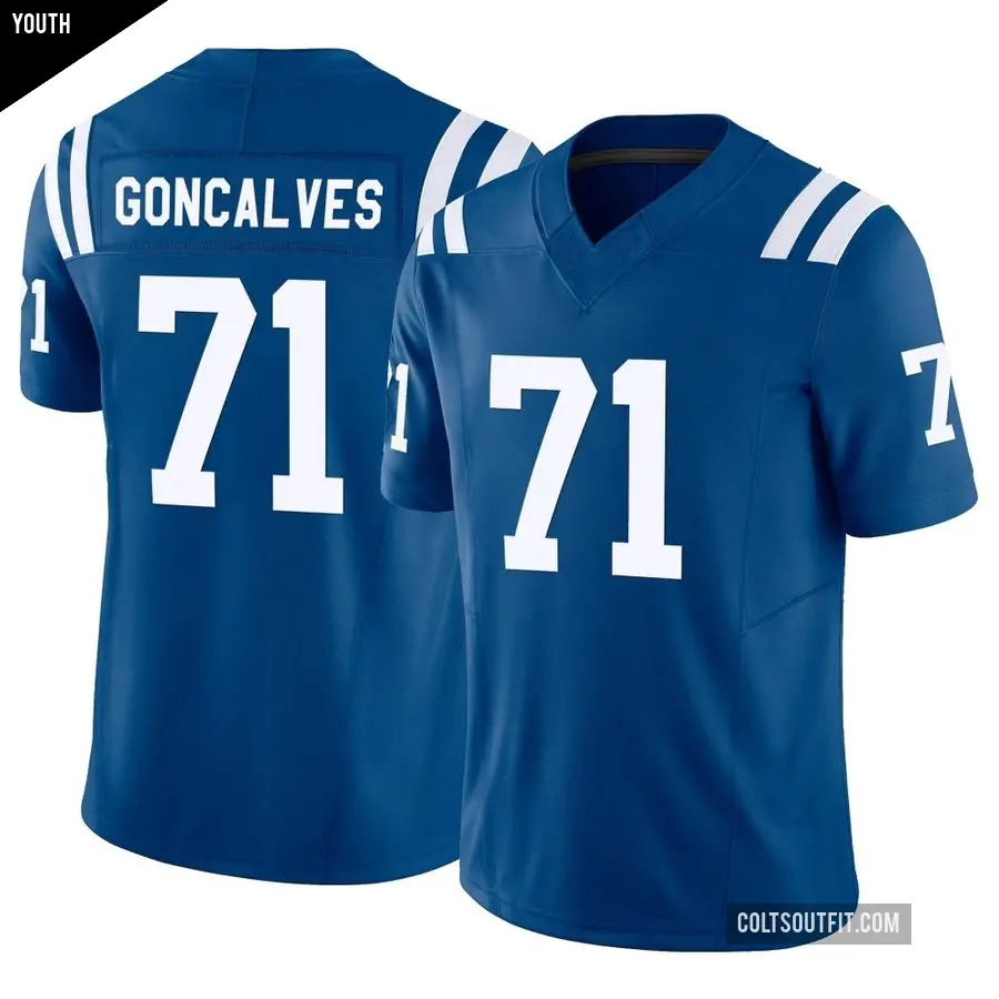 Youth Indianapolis Colts ＃71 Matt Goncalves Royal Limited Vapor F.U.S.E. Jersey