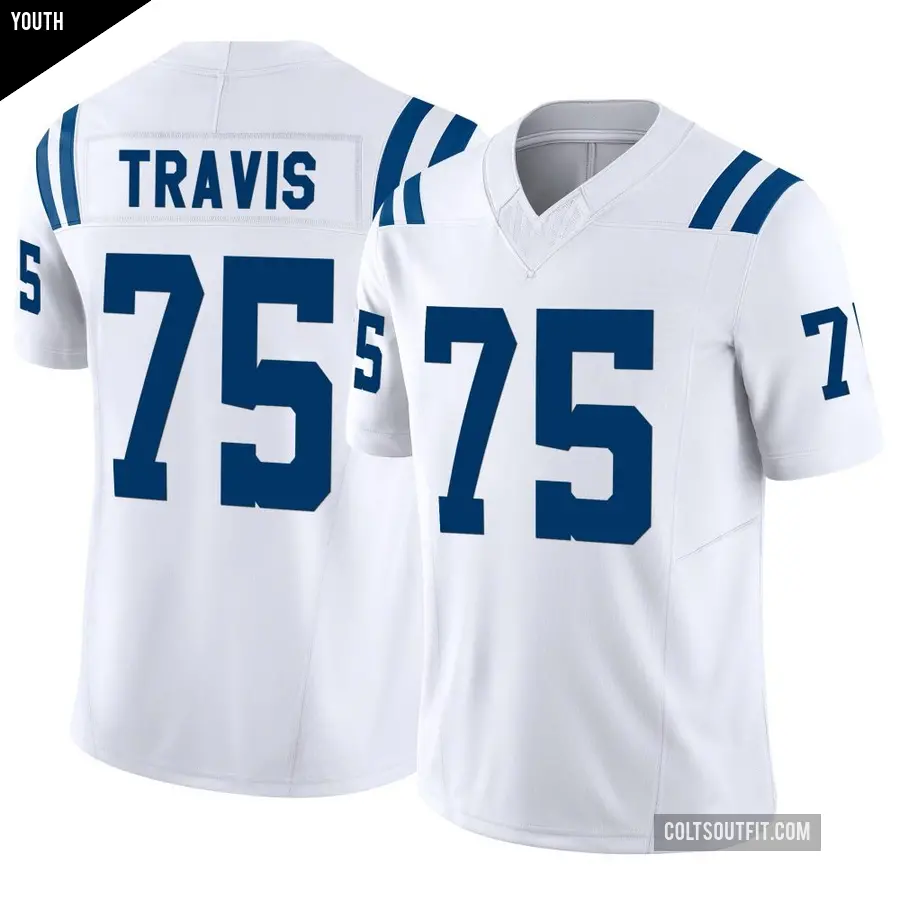 Youth Indianapolis Colts ＃75 Jalen Travis White Limited Vapor F.U.S.E. Jersey