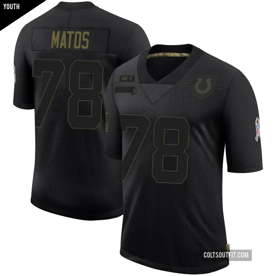 Youth Indianapolis Colts ＃78 Bayron Matos Black Limited 2020 Salute To Service Jersey
