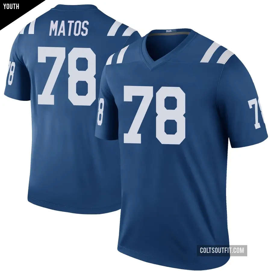 Youth Indianapolis Colts ＃78 Bayron Matos Royal Legend Color Rush Jersey
