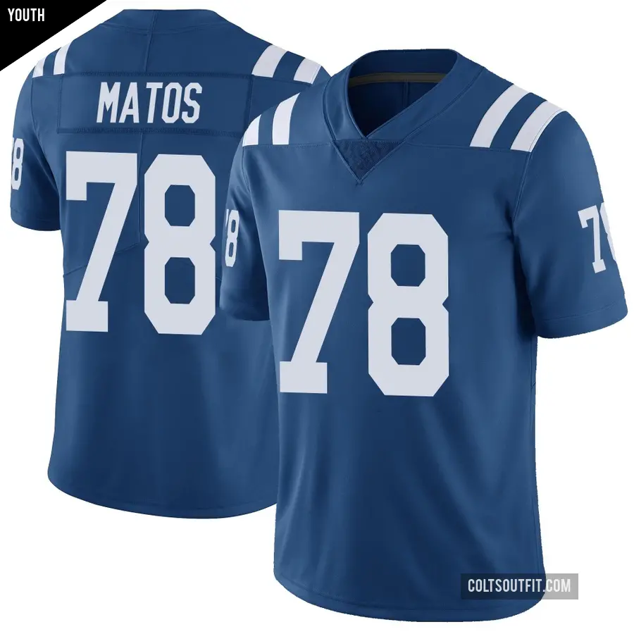 Youth Indianapolis Colts ＃78 Bayron Matos Royal Limited Color Rush Vapor Untouchable Jersey