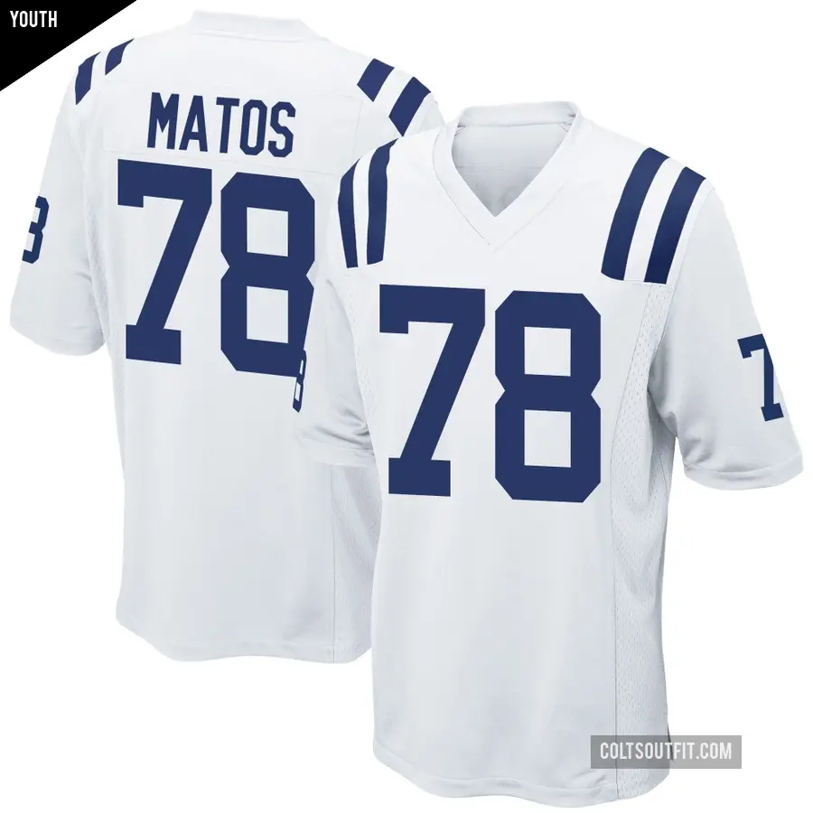 Youth Indianapolis Colts ＃78 Bayron Matos White Game Jersey