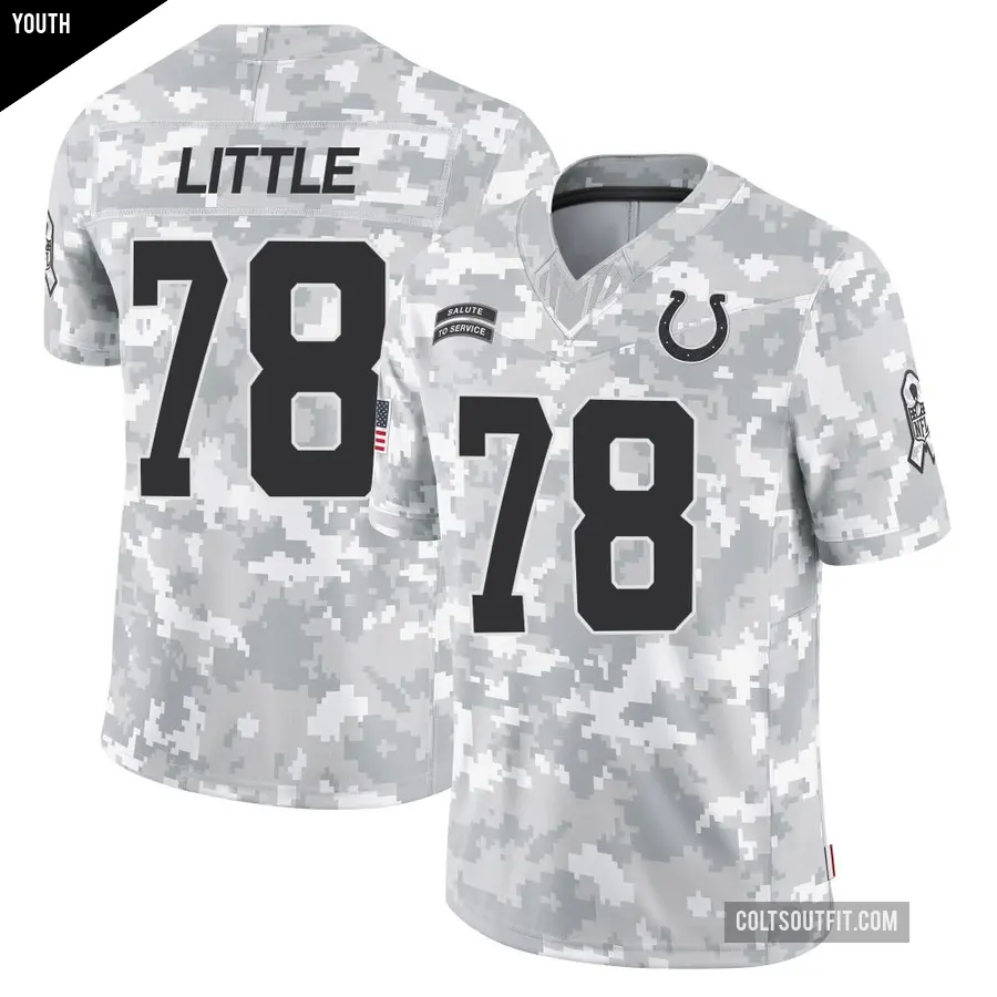 Youth Indianapolis Colts ＃78 Desmond Little Arctic Camo Limited 2024 Salute to Service Jersey