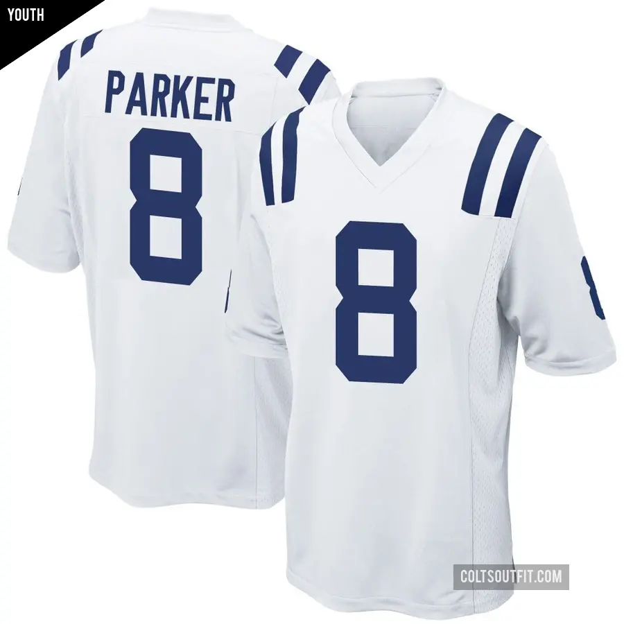 Youth Indianapolis Colts ＃8 Landon Parker White Game Jersey