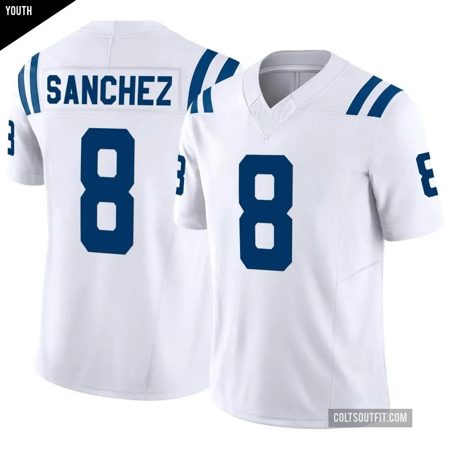 Youth Indianapolis Colts ＃8 Rigoberto Sanchez White Limited Vapor F.U.S.E. Jersey