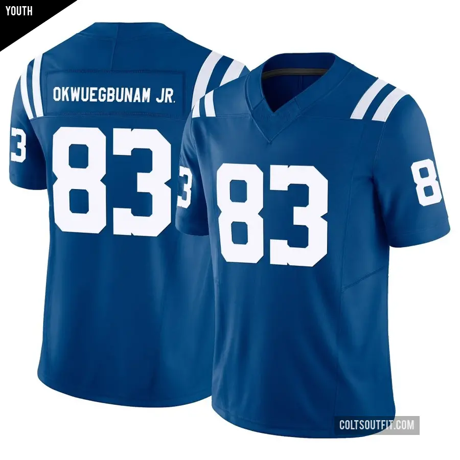 Youth Indianapolis Colts ＃83 Albert Okwuegbunam Jr. Royal Limited Vapor F.U.S.E. Jersey