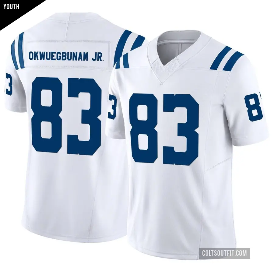 Youth Indianapolis Colts ＃83 Albert Okwuegbunam Jr. White Limited Vapor F.U.S.E. Jersey