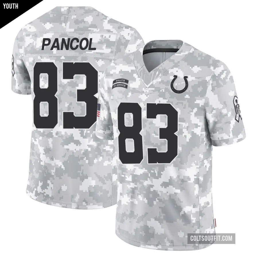 Youth Indianapolis Colts ＃83 Eli Pancol Arctic Camo Limited 2024 Salute to Service Jersey