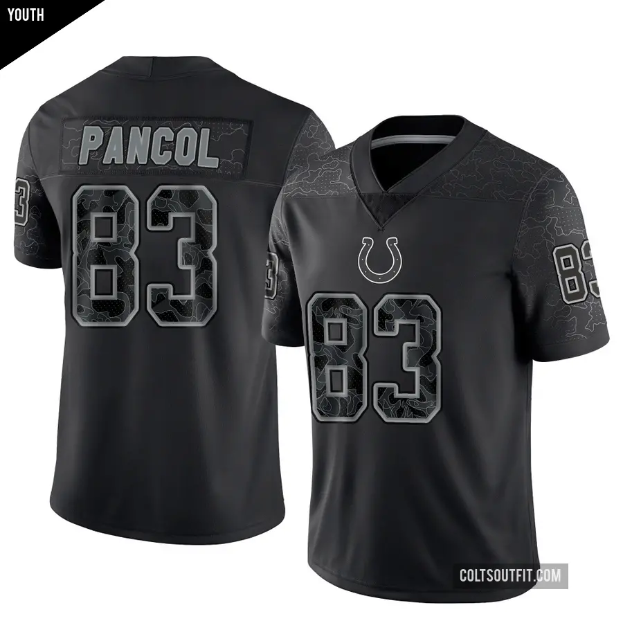 Youth Indianapolis Colts ＃83 Eli Pancol Black Limited Reflective Jersey