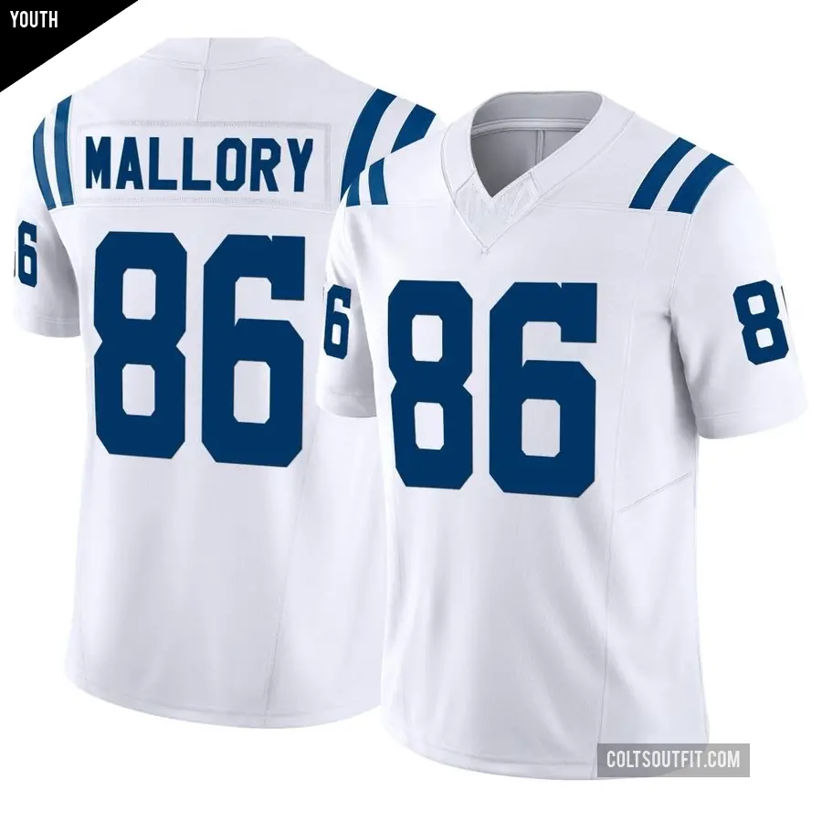 Youth Indianapolis Colts ＃86 Will Mallory White Limited Vapor F.U.S.E. Jersey