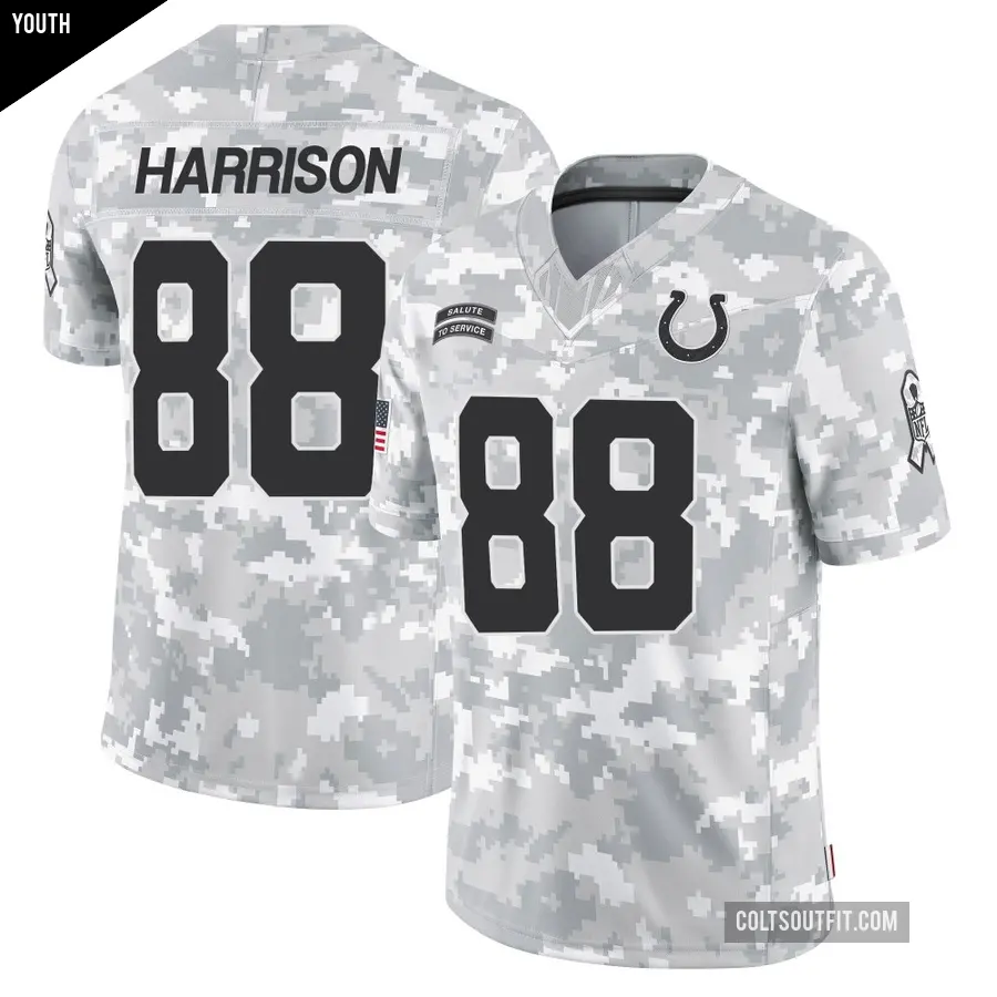 Youth Indianapolis Colts ＃88 Marvin Harrison Arctic Camo Limited 2024 Salute to Service Jersey