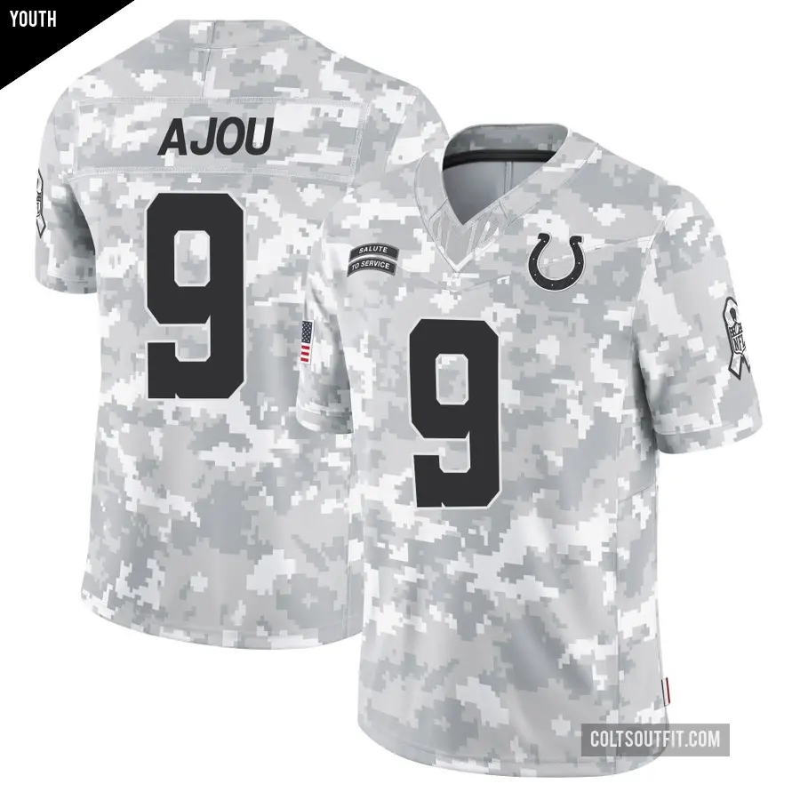 Youth Indianapolis Colts ＃9 Ajou Ajou Arctic Camo Limited 2024 Salute to Service Jersey