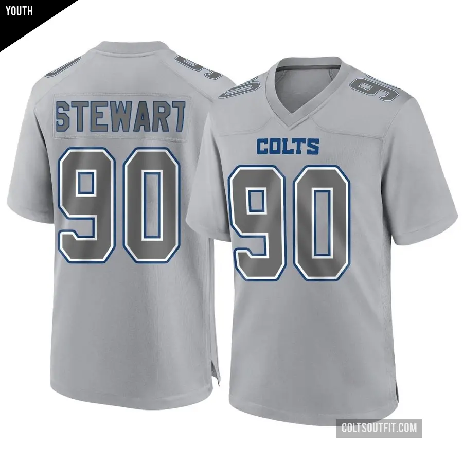 Youth Indianapolis Colts ＃90 Grover Stewart Gray Game Atmosphere Fashion Jersey